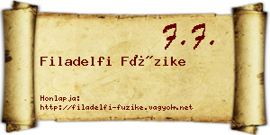 Filadelfi Füzike névjegykártya